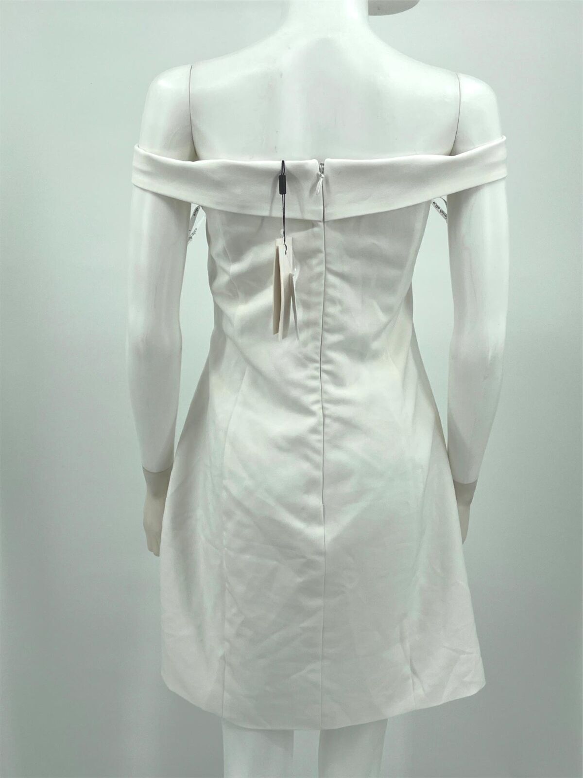 Lavish Alice Dress White Off the Shoulder Belted Cocktail Sz 12 NEW NWT N139