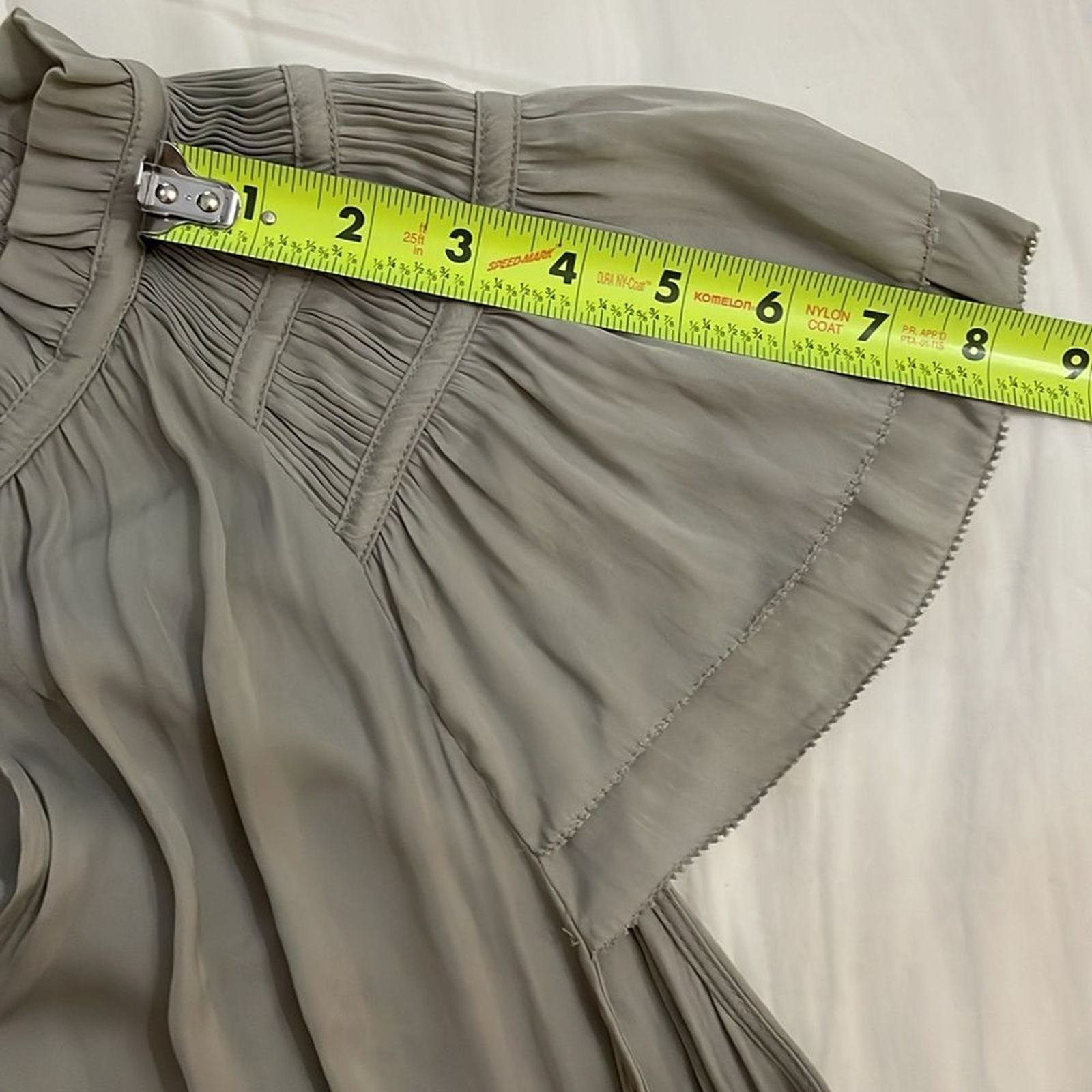 Current Air Gray Split Neck Flutter Sleeve Smocked Dress Womens Medium 1990261-1