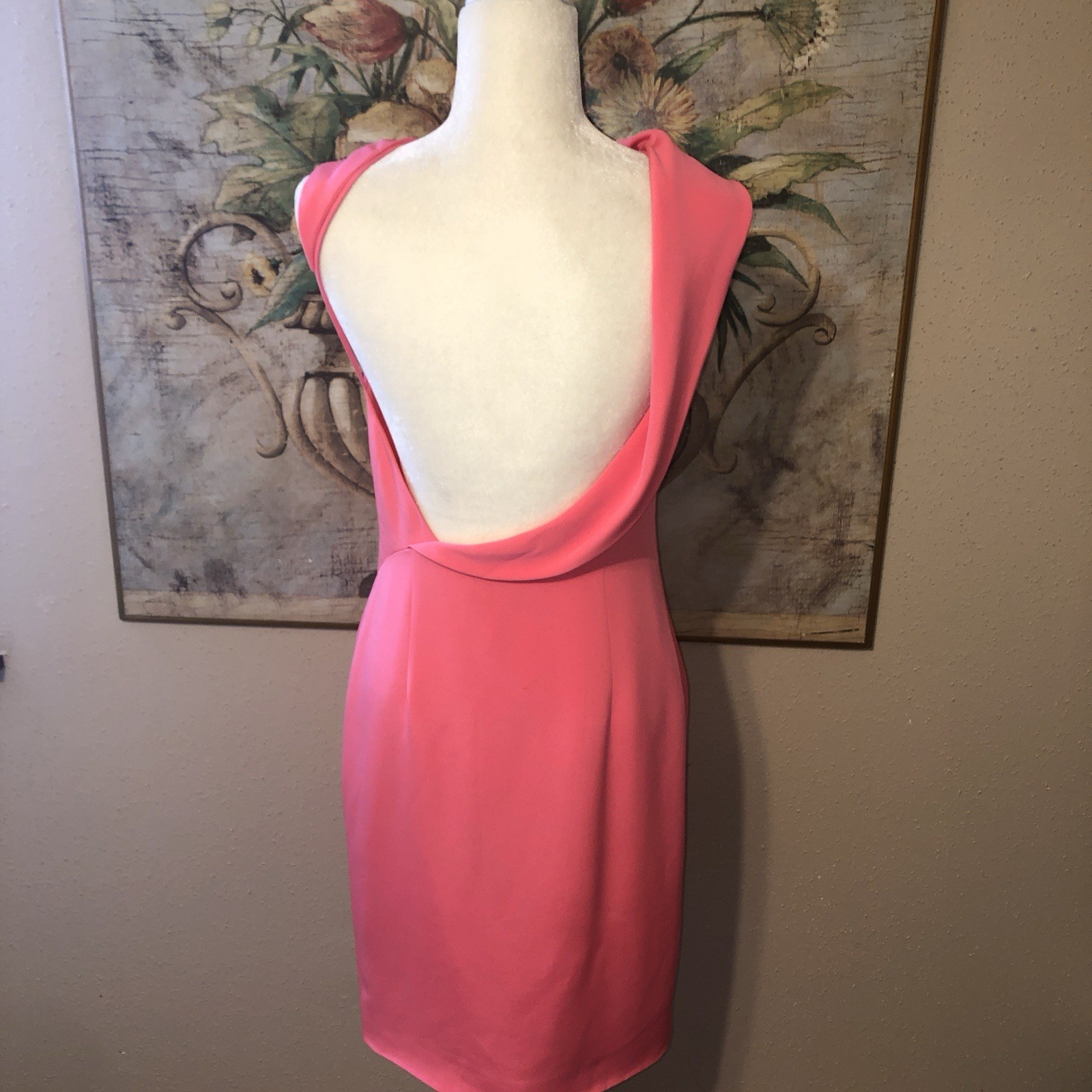 Sz 8 Cushnie et Ochs Pink Anna Open Back Silk Mini Dress