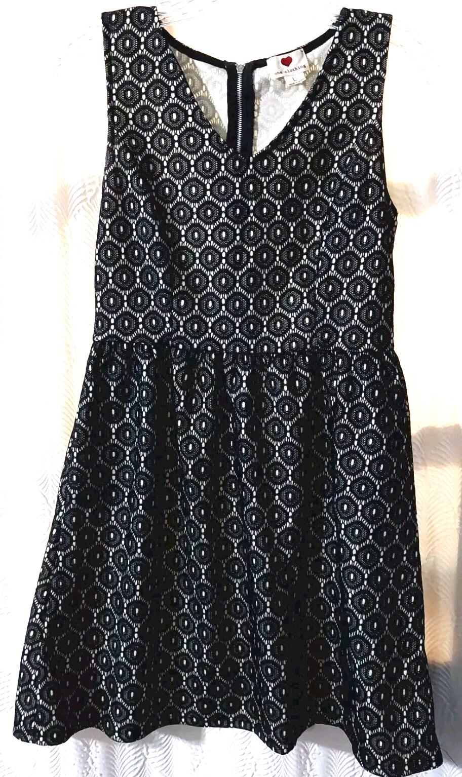 One Heart Clothing Dress Size Large Black Lace Sleeveless Zipper