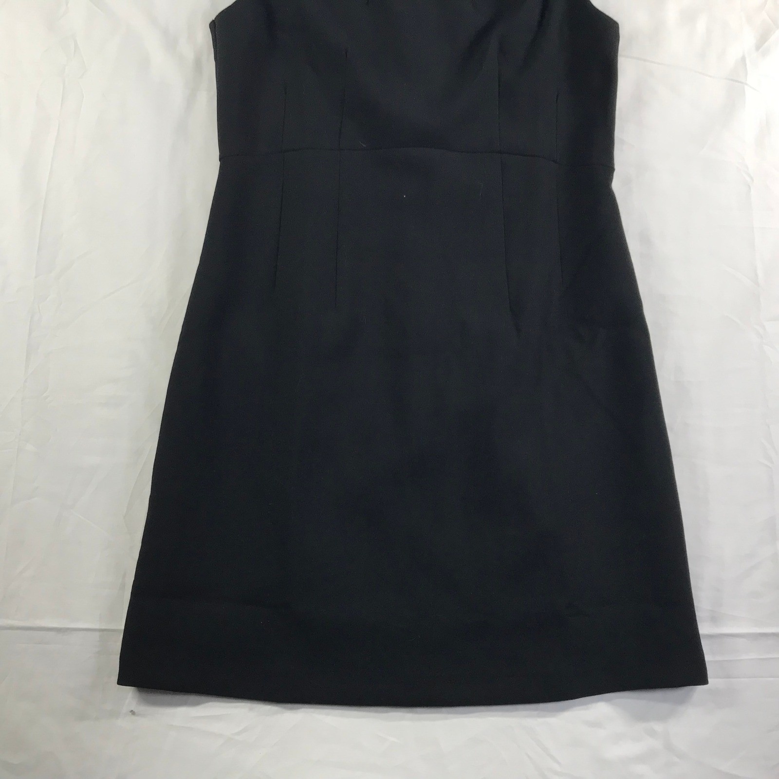 Banana Republic Womens Black Sleeveless Pleated Neck A-Line Sheath Dress Sz 6