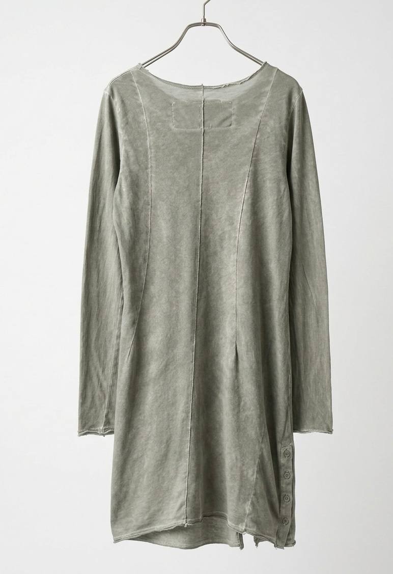 RUNDHOLZ Distressed Cotton Button Front Long Sleeve Dress Women’s Size S