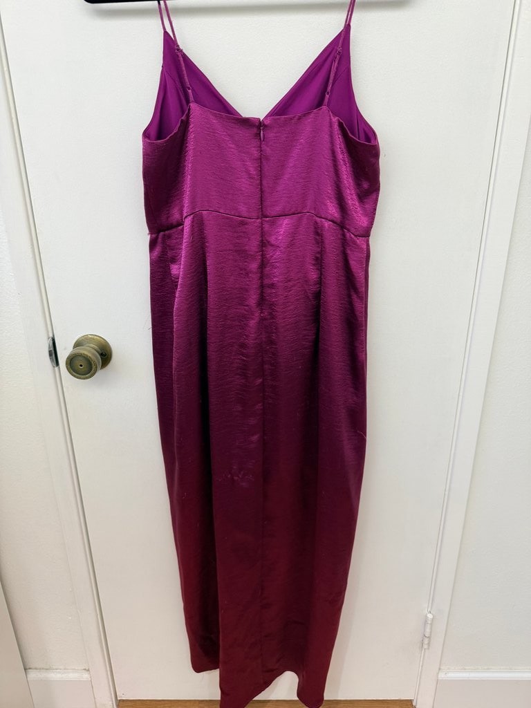 Express Magenta Satin Slip Dress