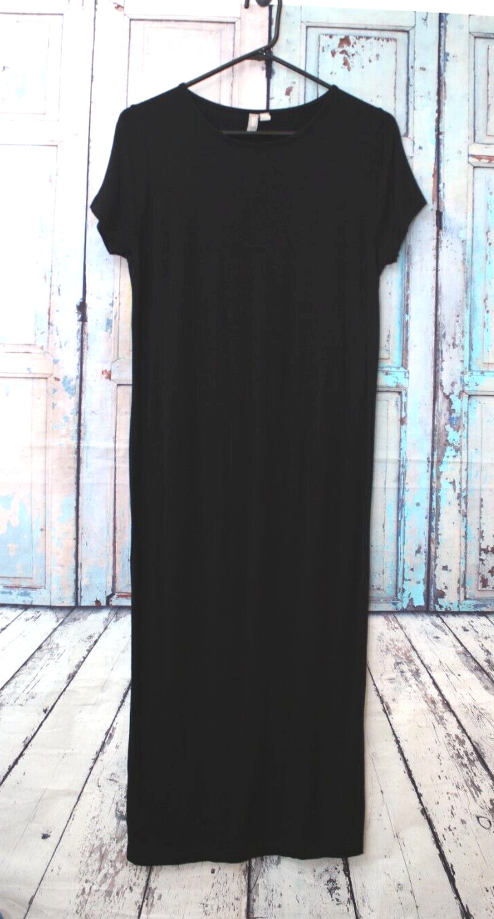 ASOS Dress Maxi Size 8 Women’s Black 95% Viscose 5% Elastane Jersey 46″ Long