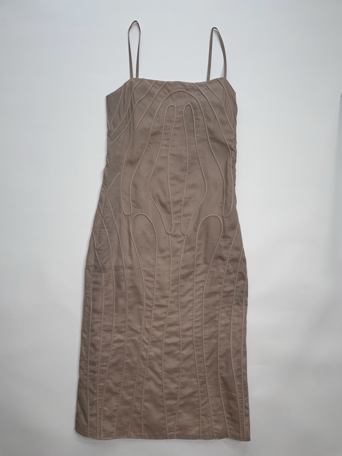 Calvin Klein Collection Spring 2004 Pink Grey Anatomical Seam Slip Dress 10