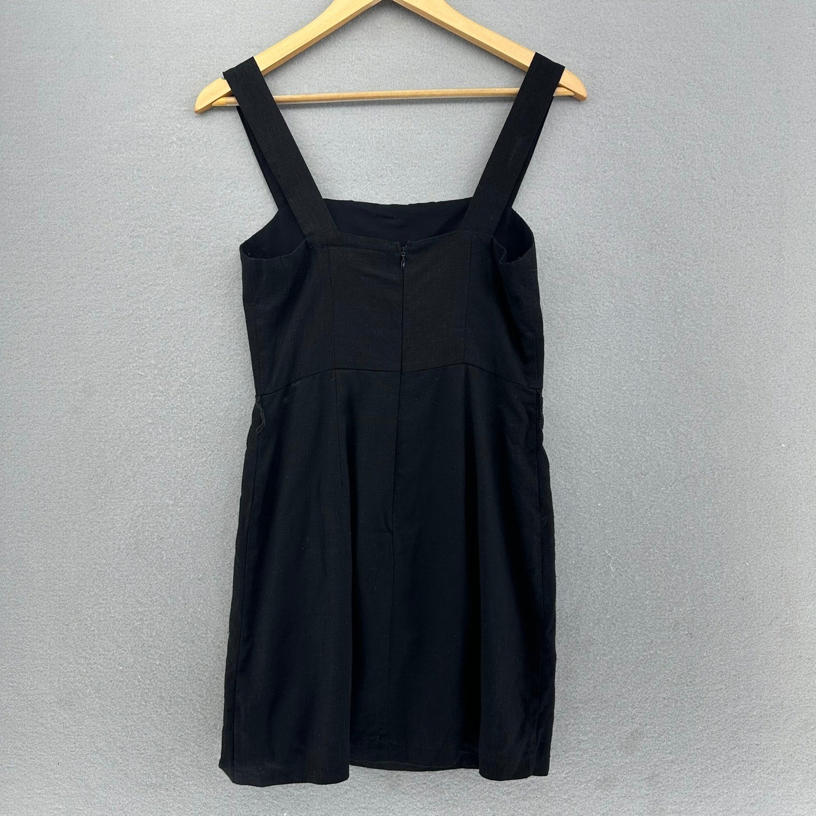 Y2K Madeline & Monroe Mini Dress Button Front Black Women Small Simple Cute