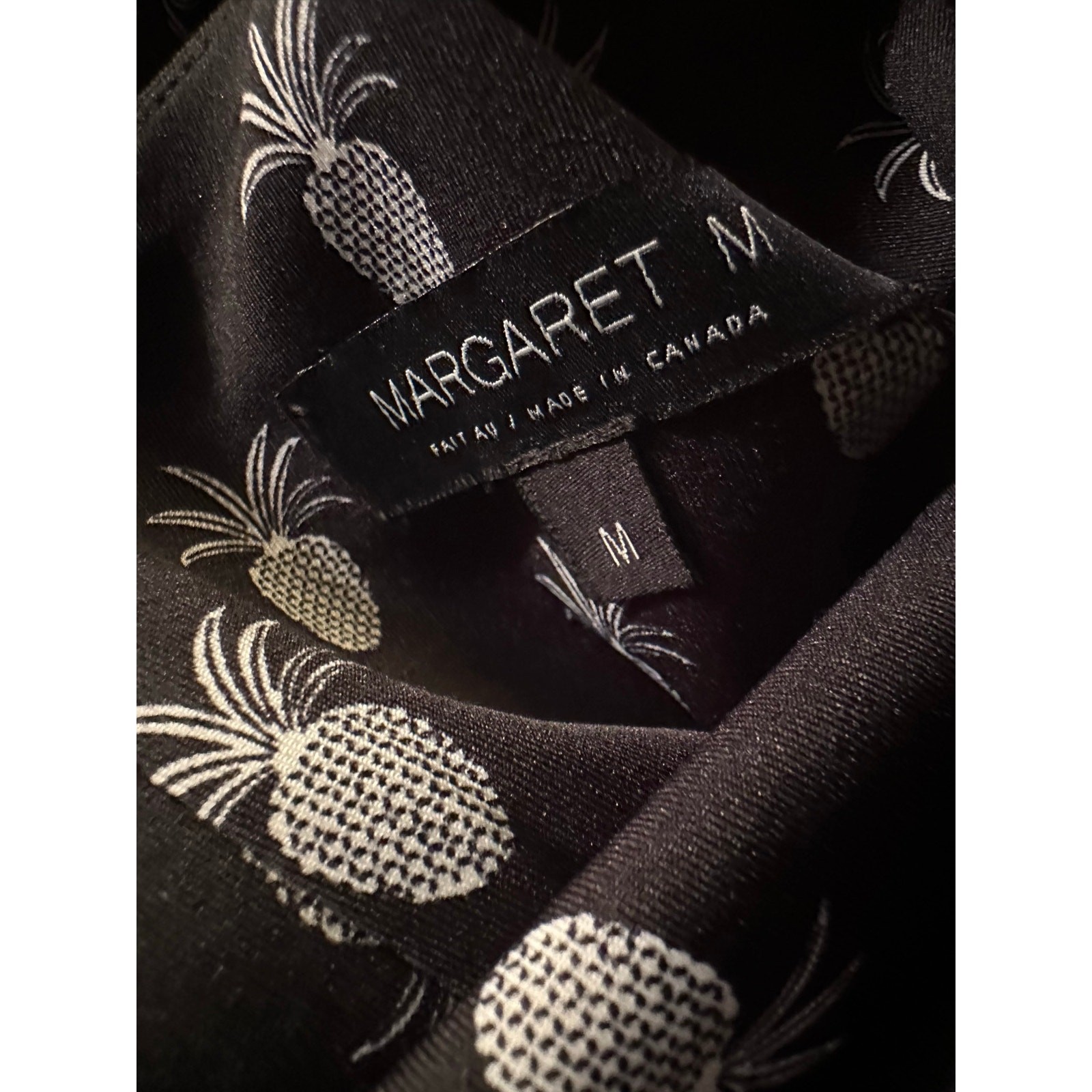 Women M Margaret M Black Pineapple Print Dress Canada Stretchy Office Work