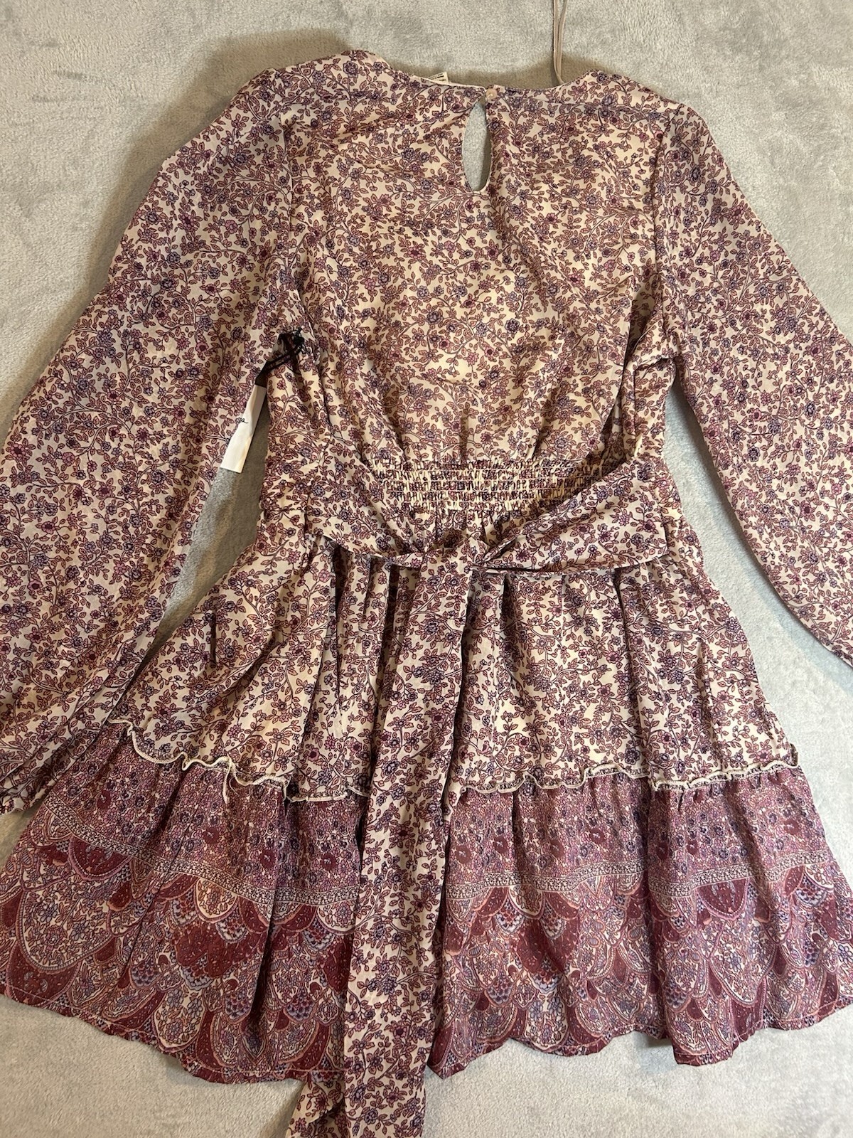Japna NWT Western Layered Boho Chic Earthy Prairie Ultra-Feminine Mini Dress XS
