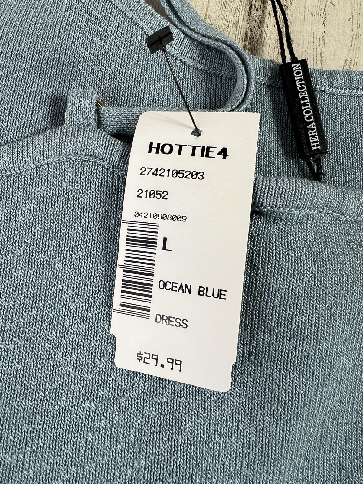 Hera Collection Basic Straped Tube Knit Dress Size – Large Ocean Blue Color