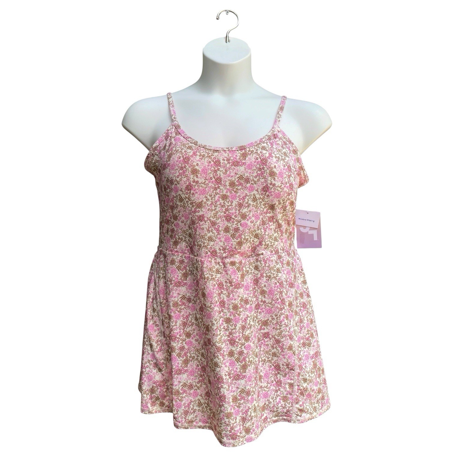 JoyLab NWT Pink Floral Print Cinch Open Back Active Dress Womens Size XXL
