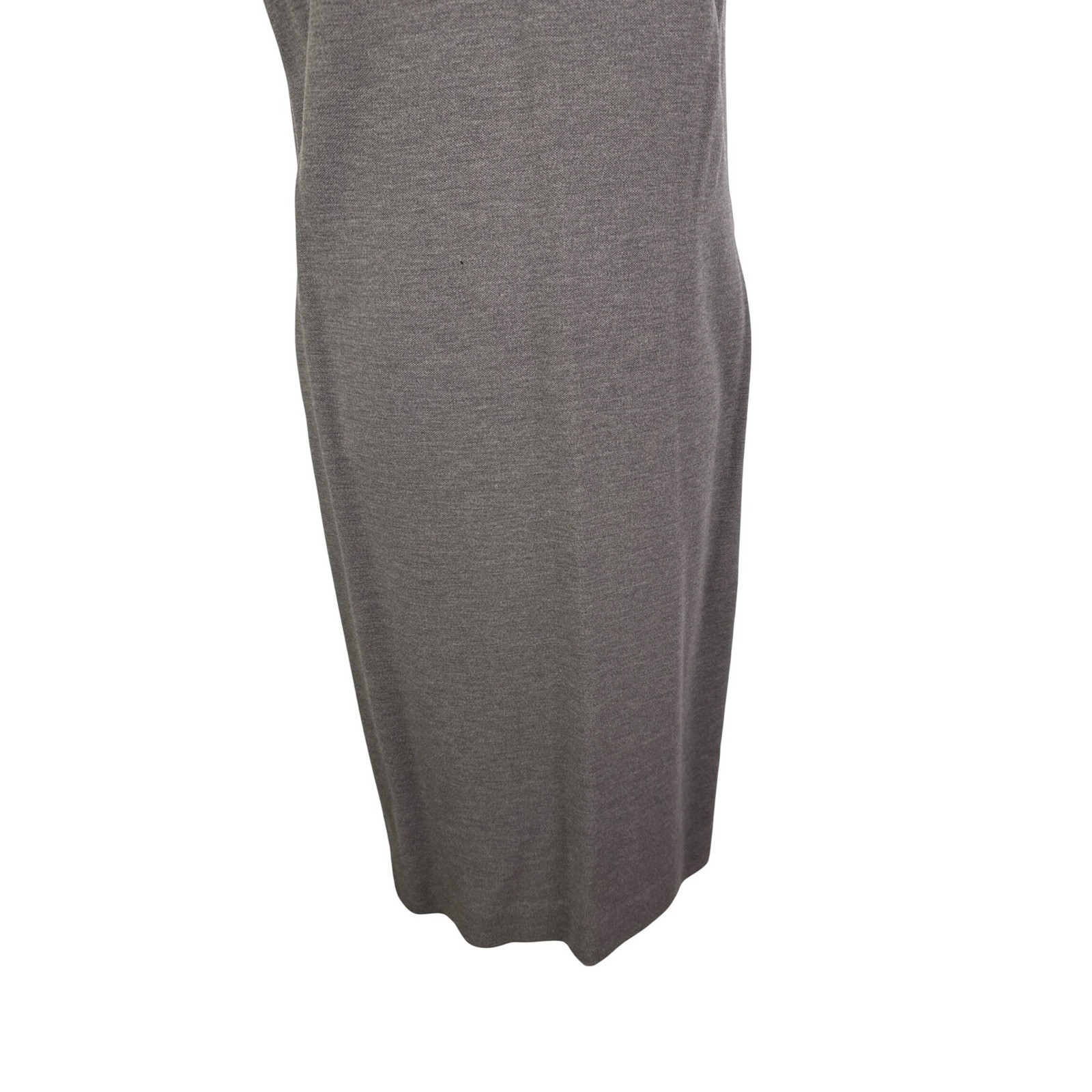 Vintage Grey Sleeveless Knit Sheath Dress Beaded Collar Bow Accent, 38 bust