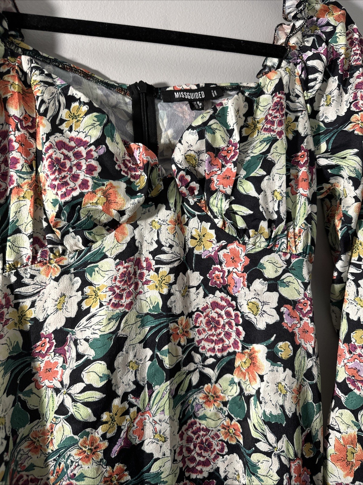 missguided midi dress Size 4 Sweetheart Whimsical Peasant y2K