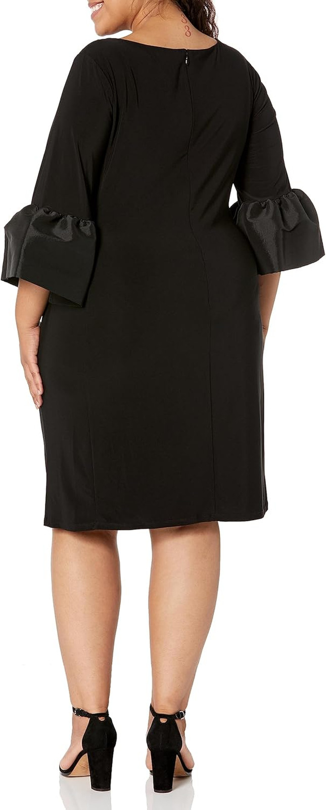 Ruched Bell Sleeve Stretch Jersey Dress for Effortless Style