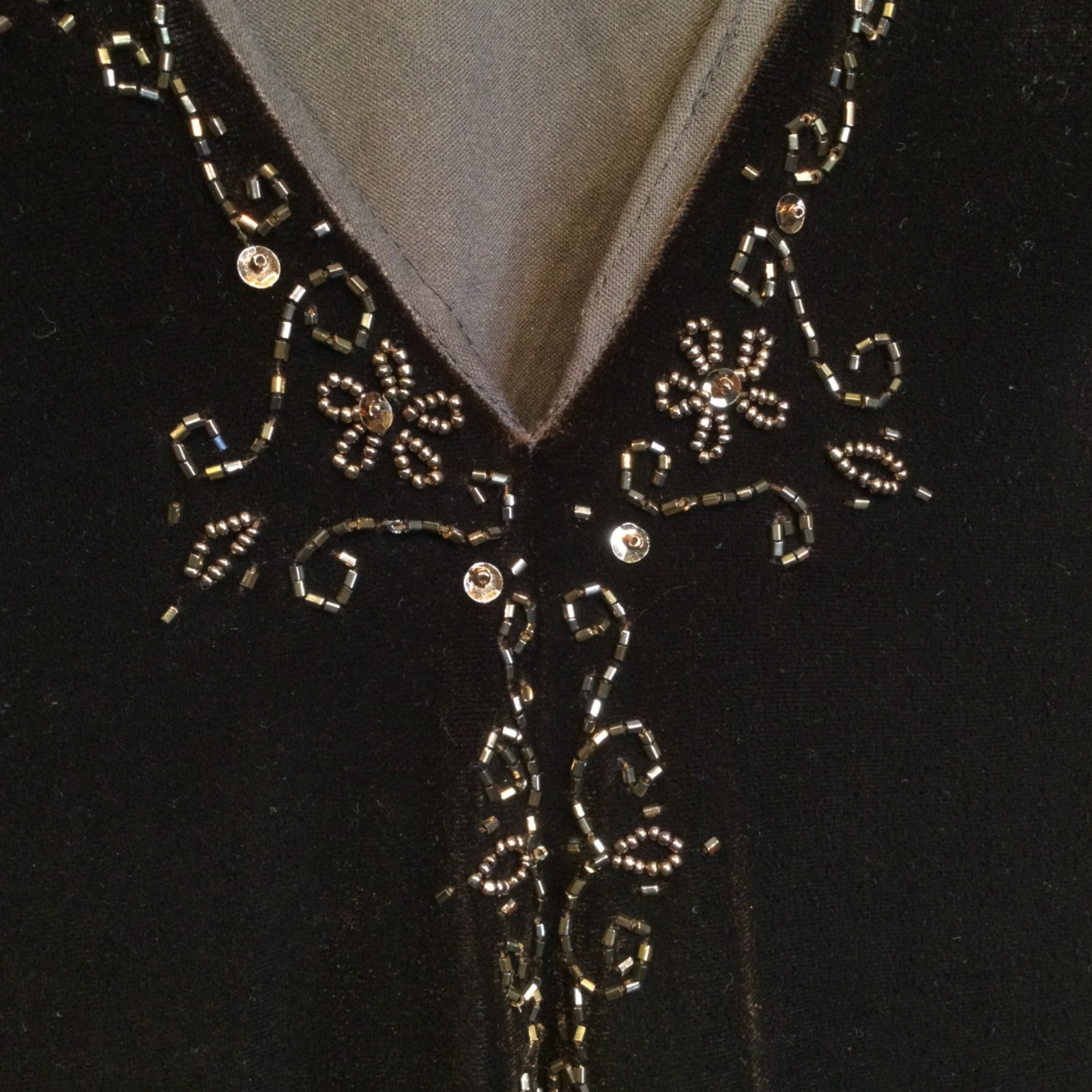 90s Y2K Dave & Johnny Brown Evening Dress 3/4 Beaded Babydoll Spaghetti Strap
