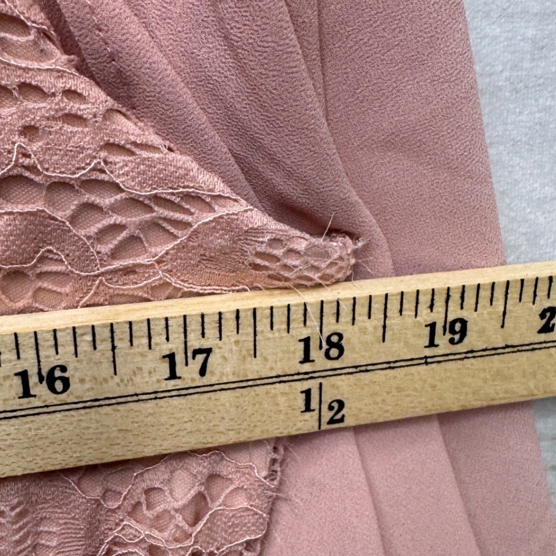 Dress Tells Dusty Rose Lace Chiffon Flutter Sleeve Formal Maxi Gown Pink Large