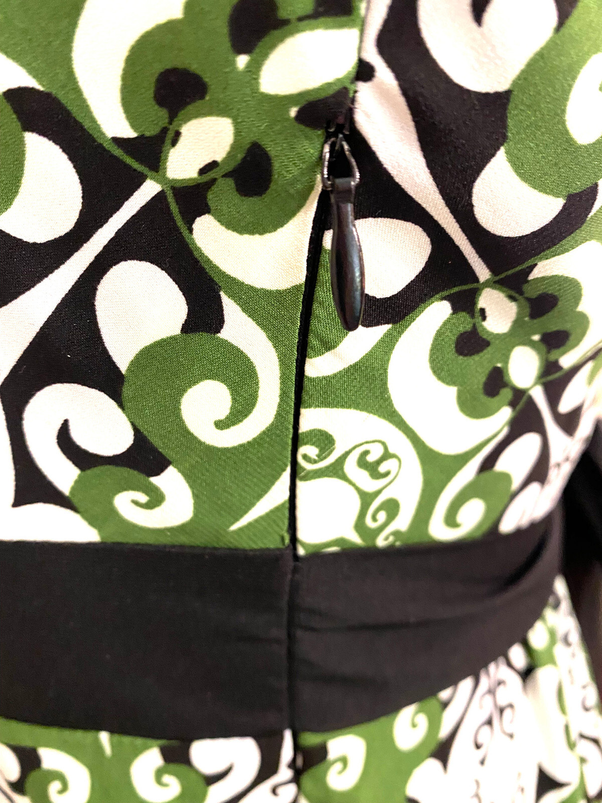 Trulli Women’s Green & Black Patterned Dress, Size 4