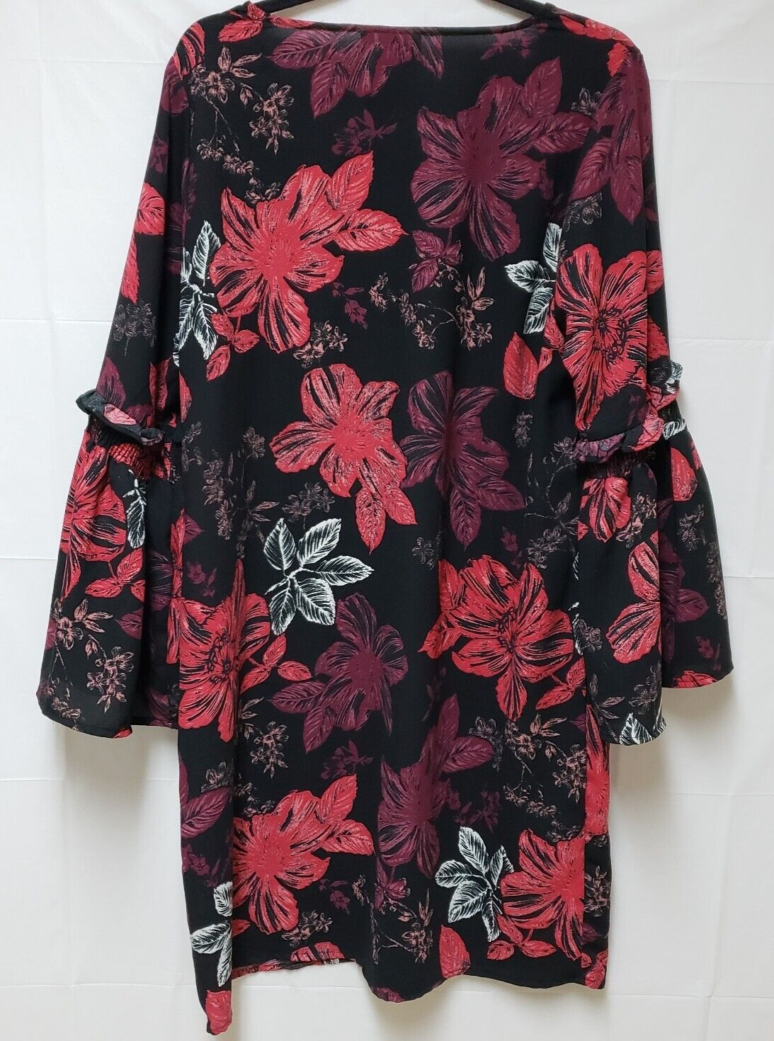 Junarose Floral Bell‑Sleeve Midi Dress Women’s Size 12 Boho Cottagecore EUC