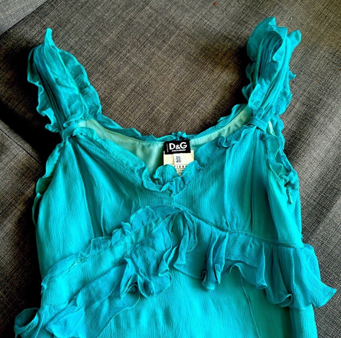 Orig$1100 DOLCE & GABBANA 100% SILK CHIFFON Dress 40IT / 10 UK
