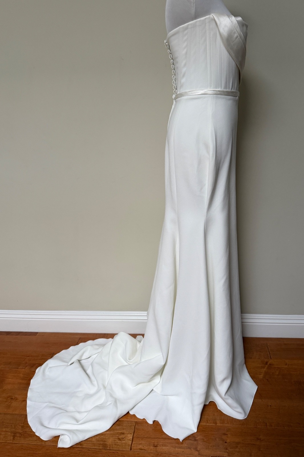 Alex Perry Elyse White Strapless Corset Draped Wedding Gown Dress 8 US 4 $6500
