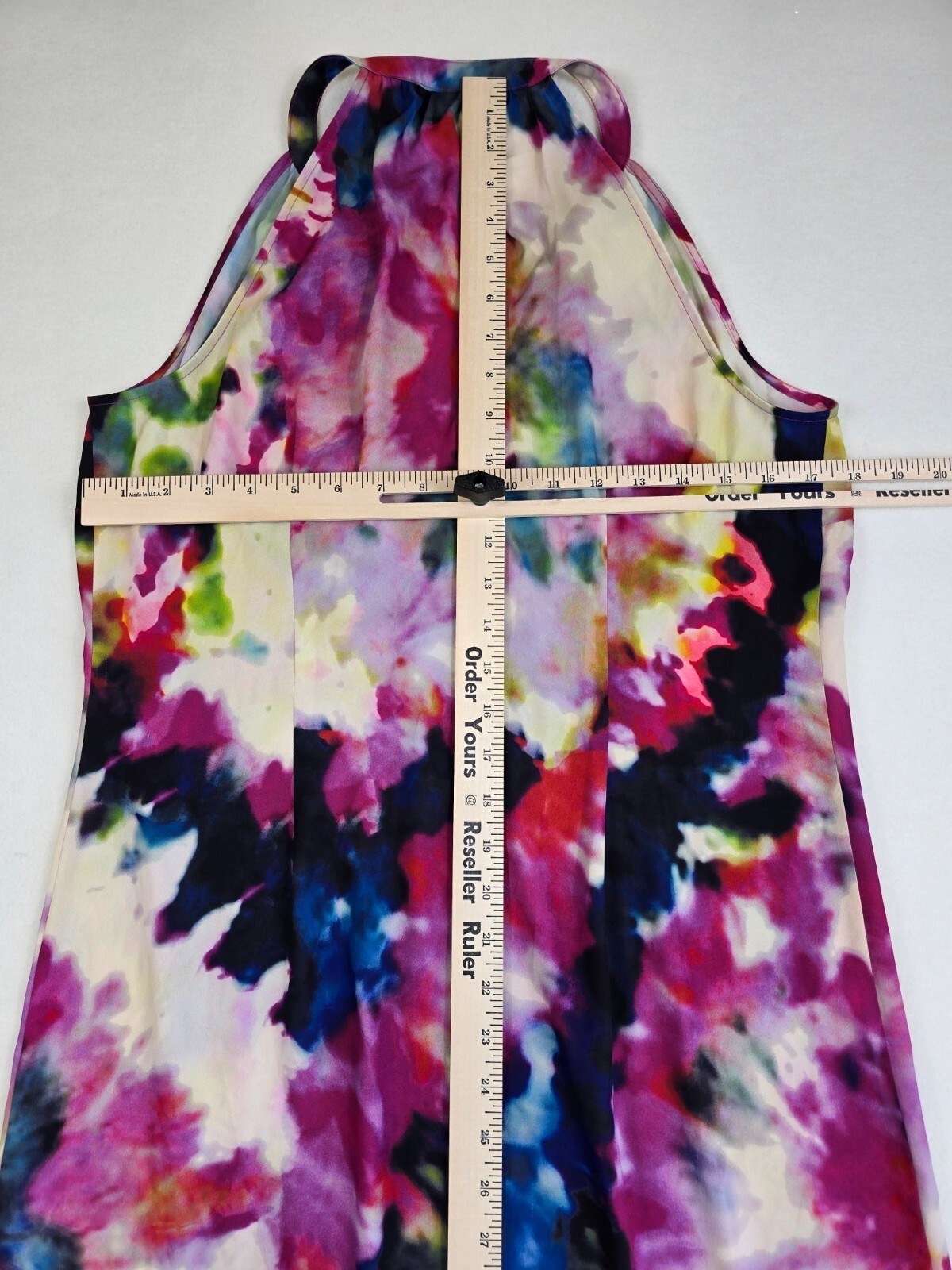Cabi Womens Small Multicolor Tie-Dye Halter Sun Dress