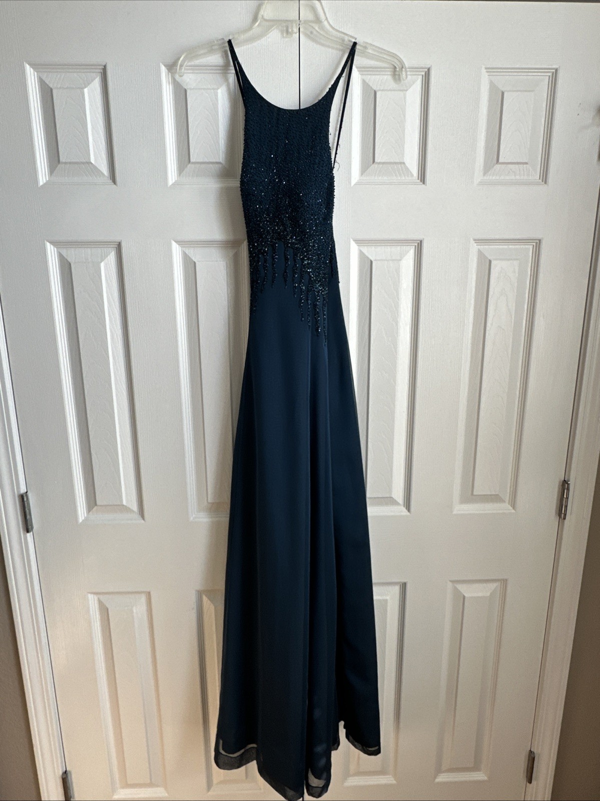 Cassandra Stone Size 2 Beaded Dark Teal Evening Dress 41488