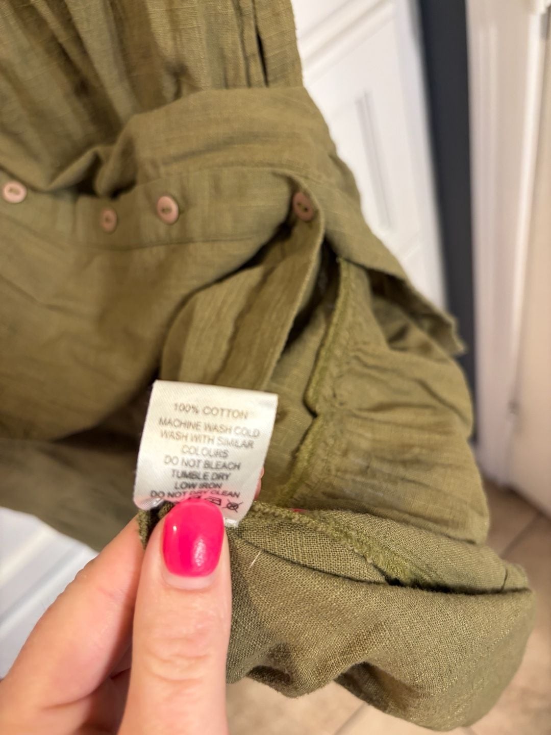 ABLE Women’s Ida Tiered Button-Down Shirt Dress in Olive Green Medium