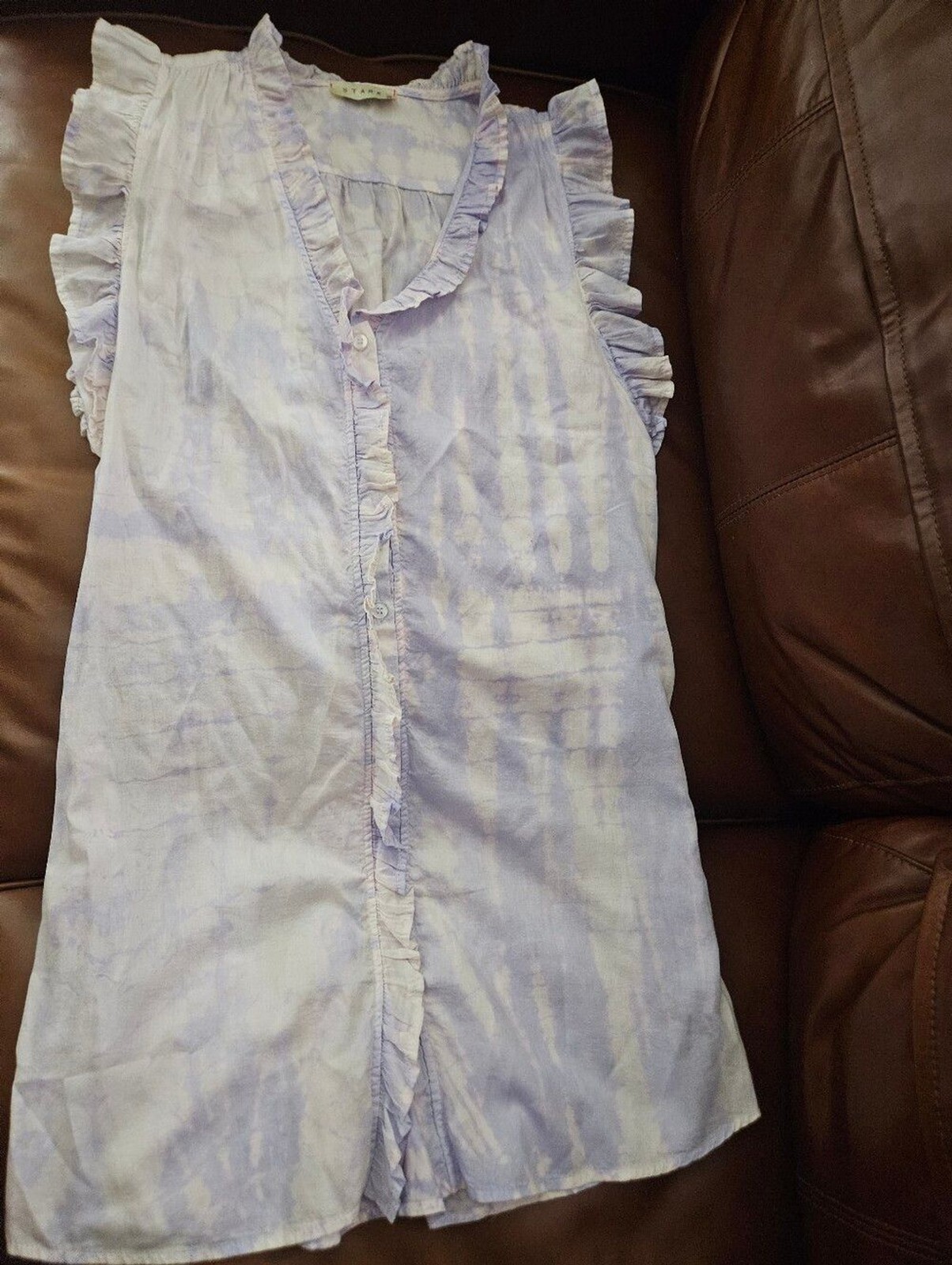 Stark X Dreamy Dress Ruffle Flutter Sleeve Size Small Poplin Tie Dye Euc