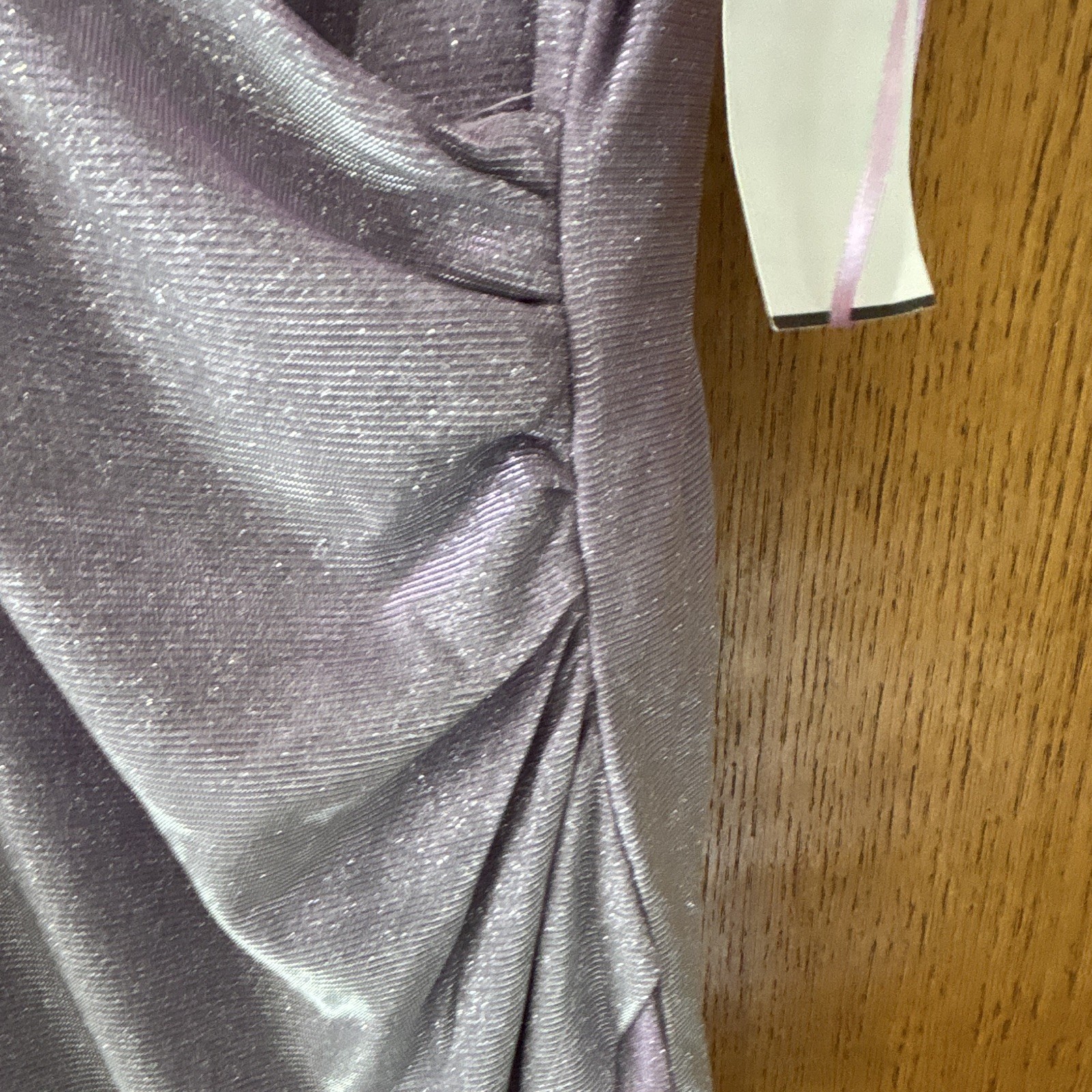 Lulus Purple Metallic Glitter Lurex Ruched Lined V-Neck Mini Dress Size M