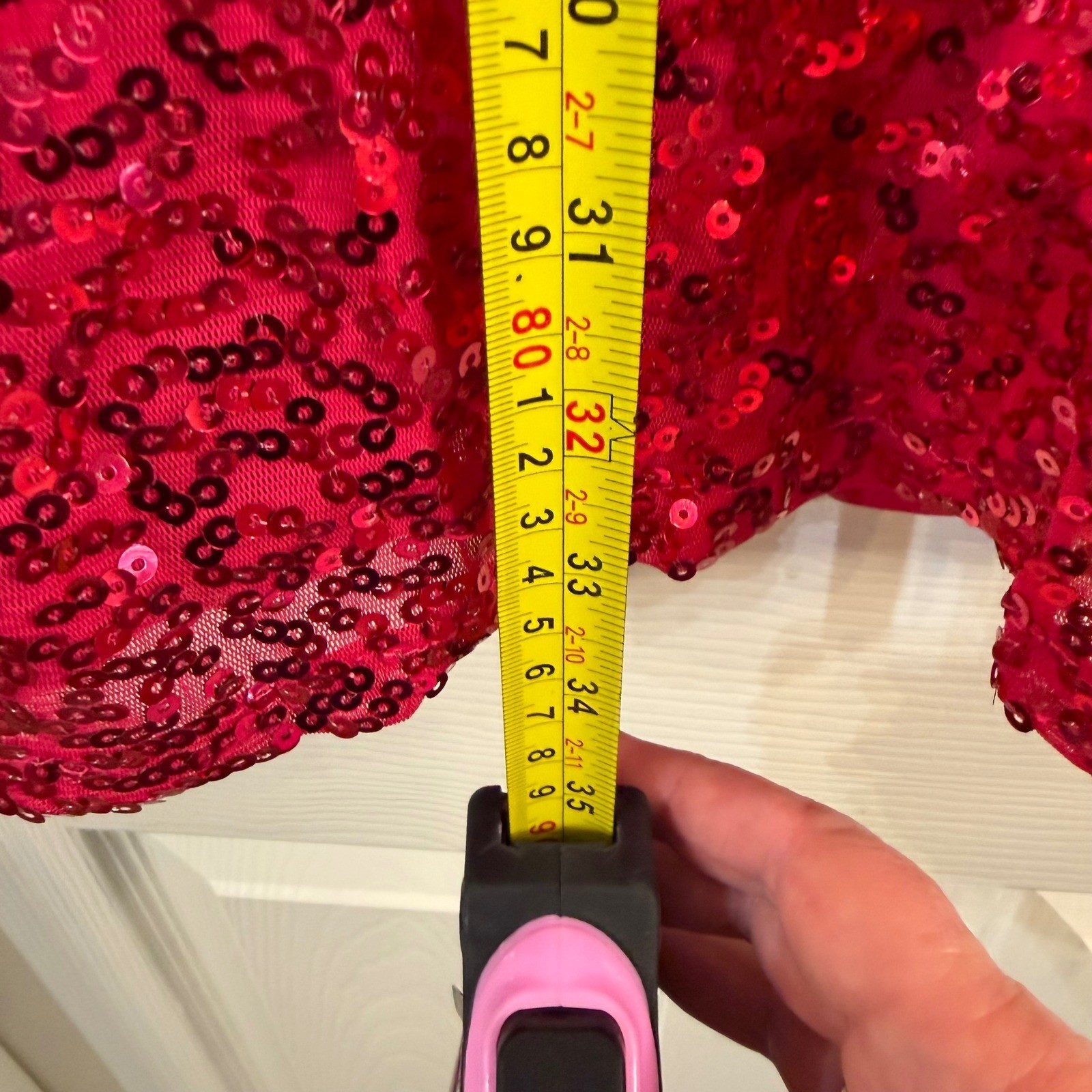 PrettyGuide Pink Ombre Sequin Mini Dress V-Neck Short Sleeve Party Dress Size S