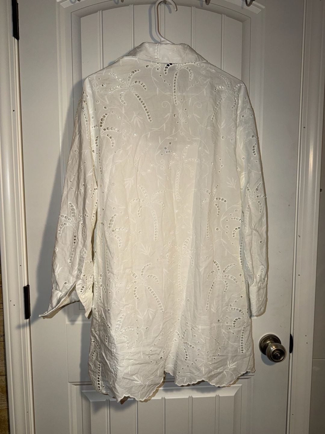 Roller Rabbit x Target White Eyelet Palm Tree Shirt Dress Cover-Up