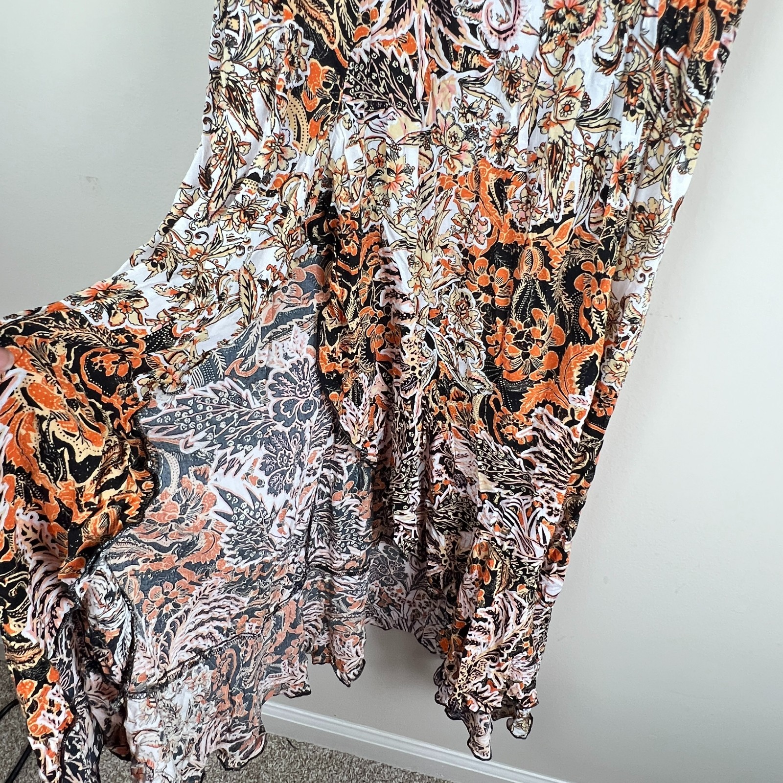Free People Intimately Forever Yours Maxi Slip Dress XS Boho Paisley Cottagecore