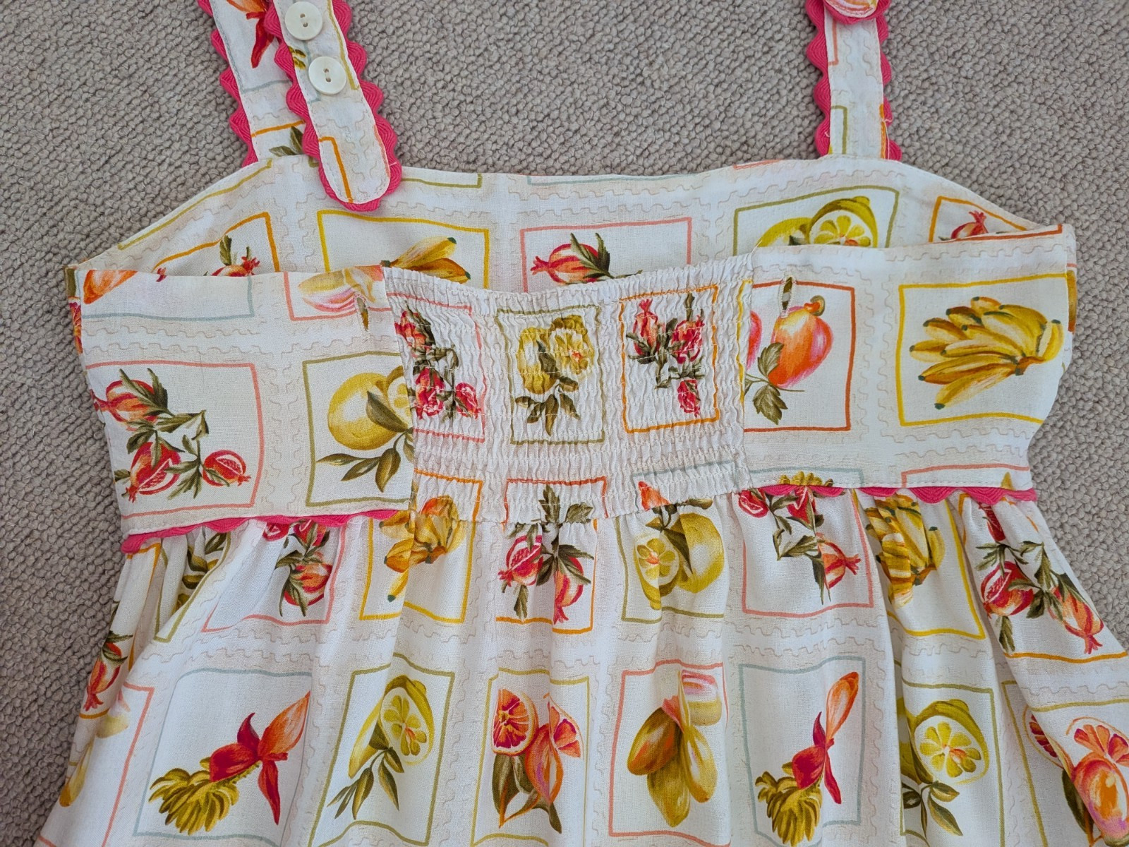 Vintage inspired 1970 look smocked pinafore dress Paper Hearts Australia size 8