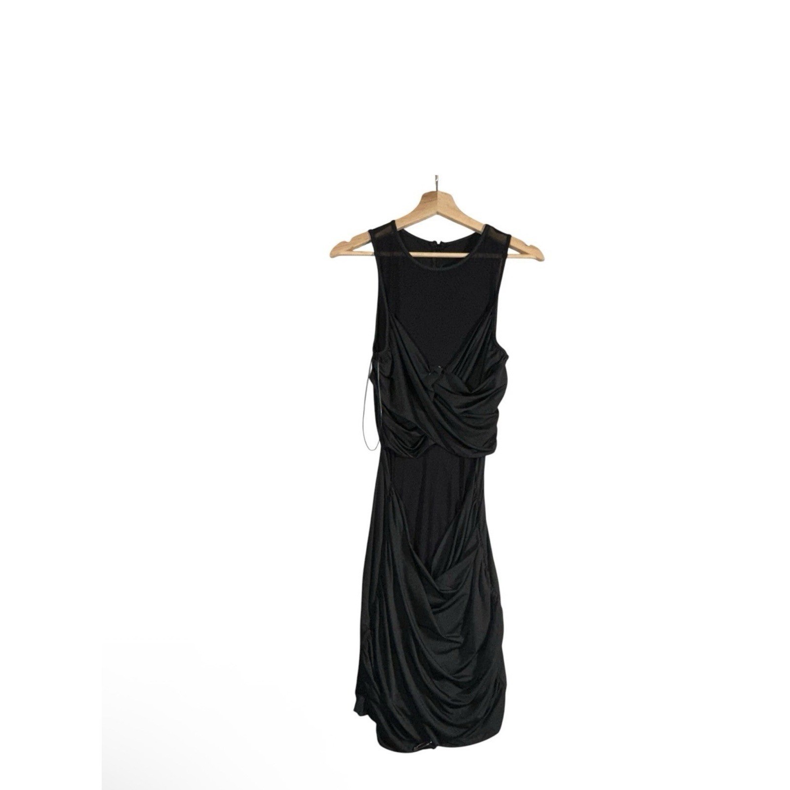 NEW Womens Tank Maxi Dress Sz M Black Flared Sleeveless Wide Strap Zipper Back