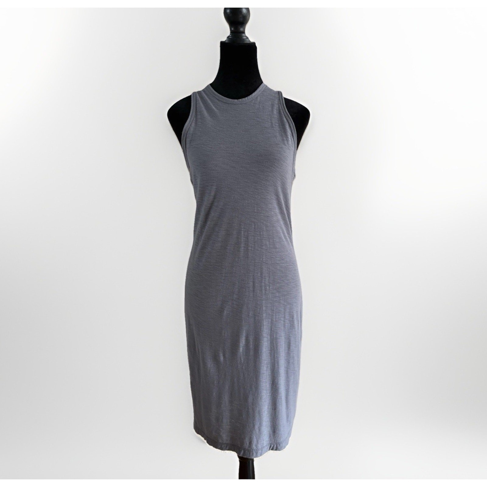 NWT James Perse Stretch Knit Dress – 2 Gray Summer Minimalist Everyday Basic USA