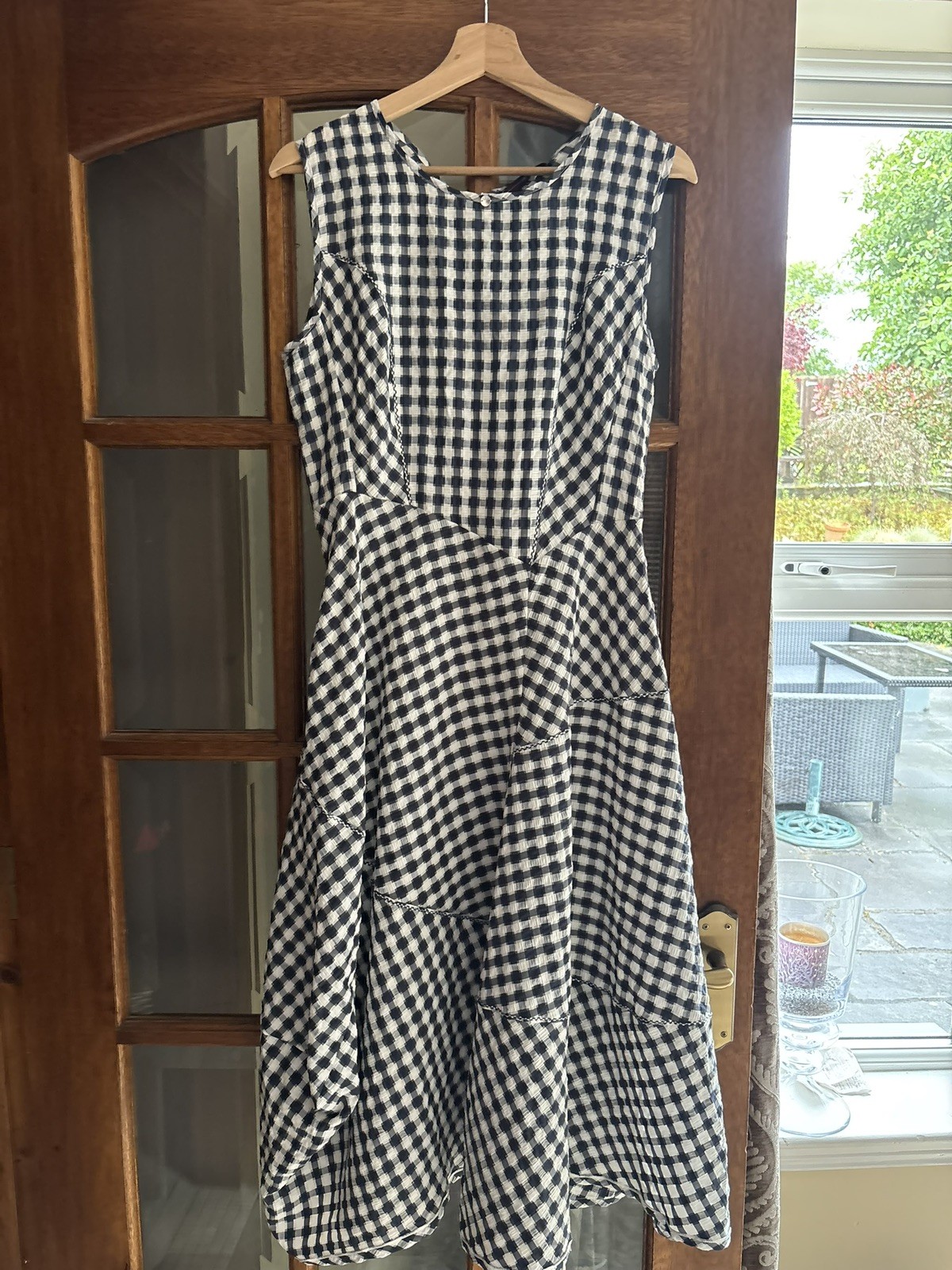 ✨High Tech – Claire Campbell Navy Gingham Dress IT44 UK12