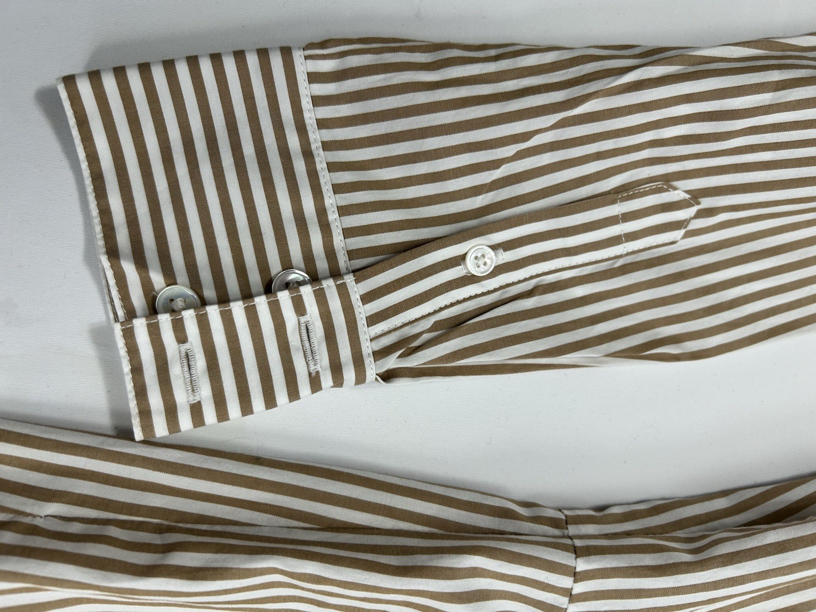 Veronica Beard Wright Striped Long-Sleeve Twist Waist Midi Shirtdress Sz 2