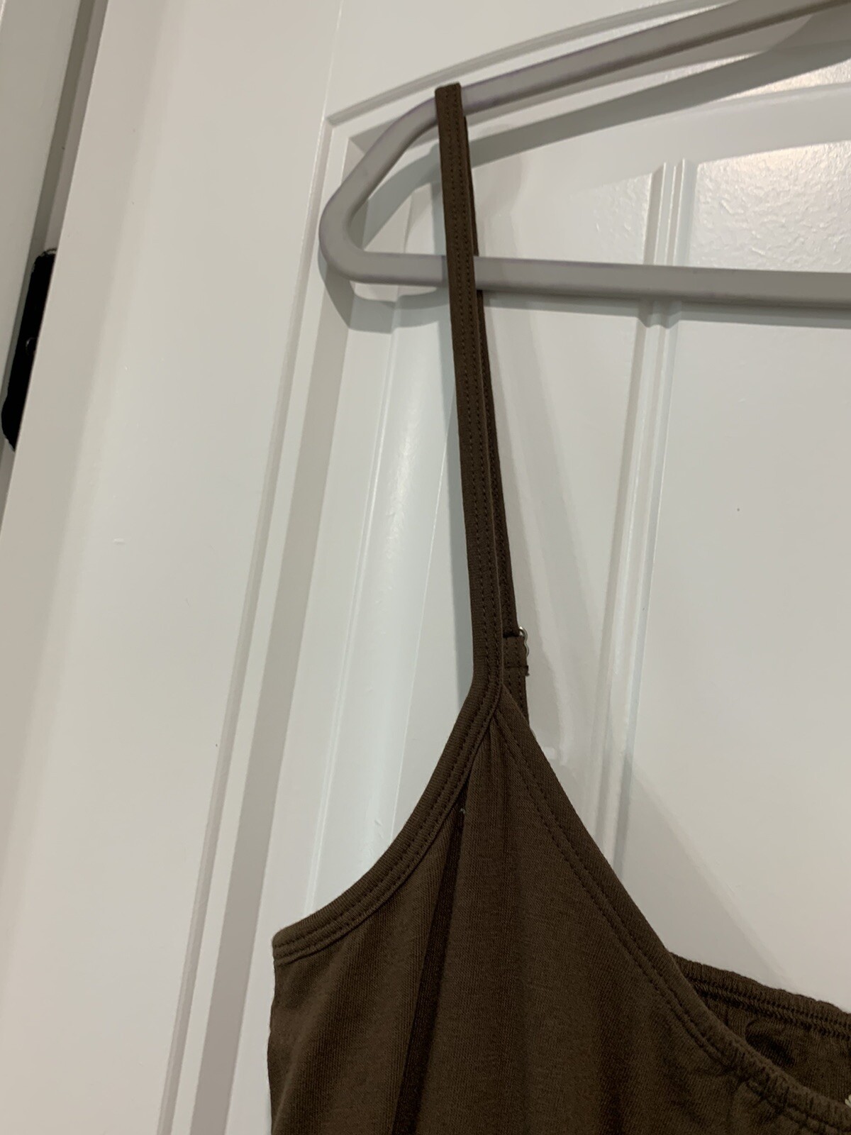Red Camel Tiered Dress Womens Sz XL Spaghetti Strap Brown Cotton Spandex Comfy