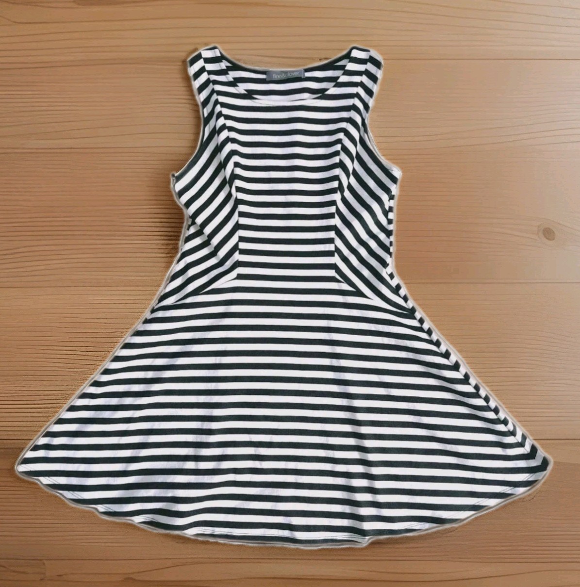 Finn & Clover Tank Dress Womens Medium Knee Length Sleeveless Striped Pullover