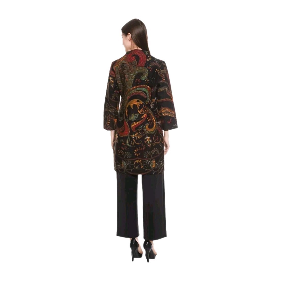 Kedu Batik Women’s Batik Tunic, Black AZZURA Cotton, Formal Women’s Fur Tunic