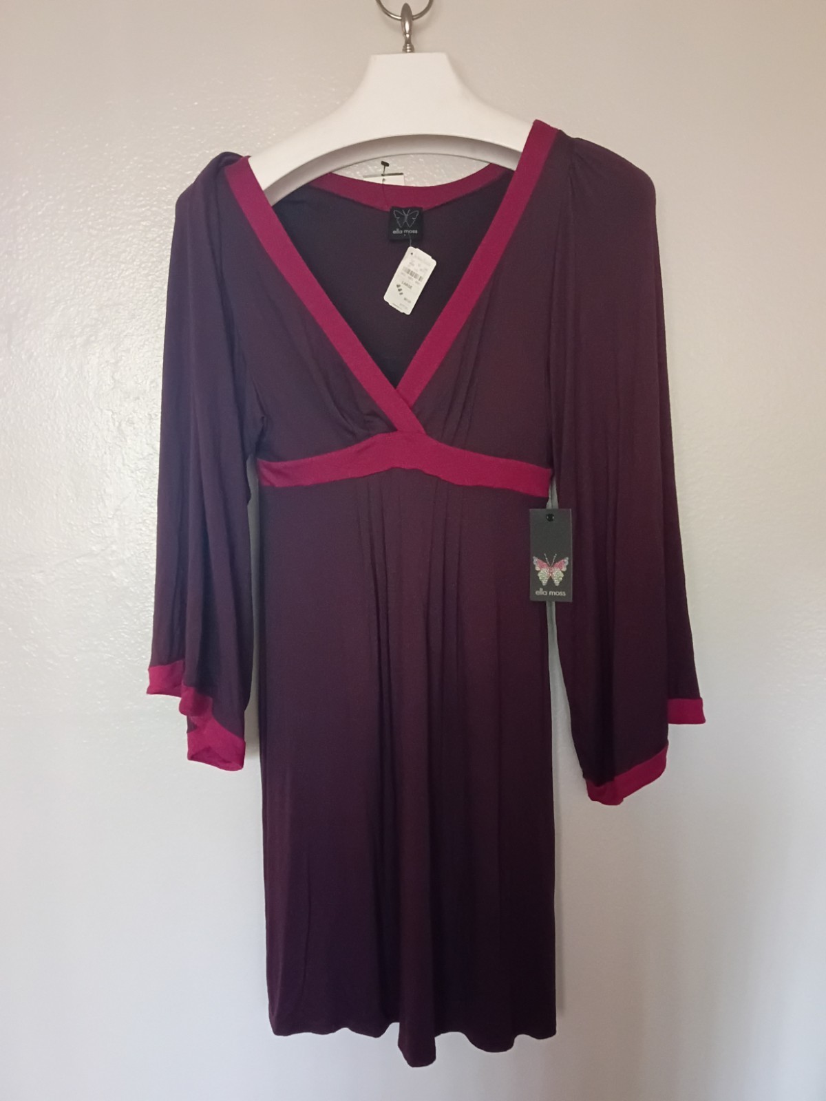 Ella Moss Purple Long Sleeve Women’s Size Large Dress NWT