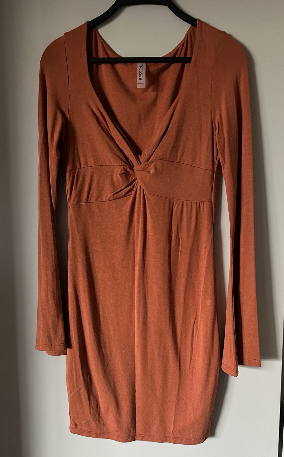 Fashion Boutique Women Orange Front Twist Mini Dress