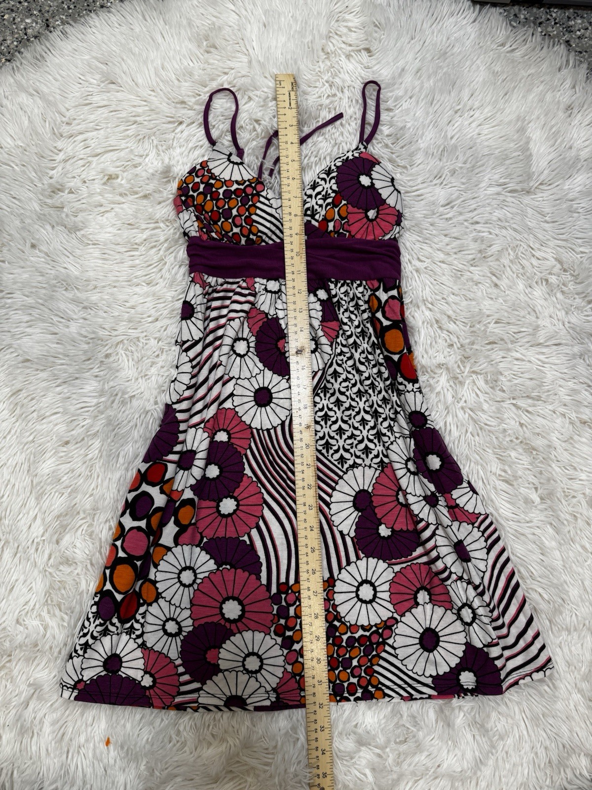 Y2K Derek Heart Tank Mini Dress Funky Print Sz S Fairy Mermaid Whimsy Core