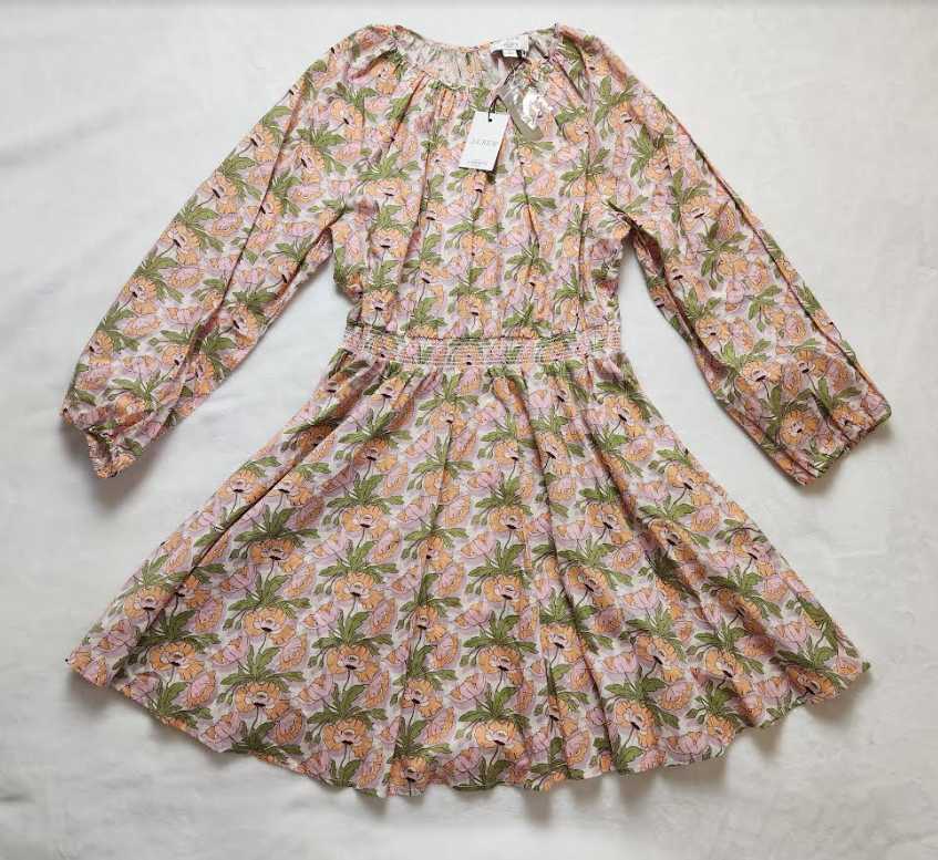 XXS S M L XL XXL J Crew smocked waist mini dress in Liberty Butterfield Poppy