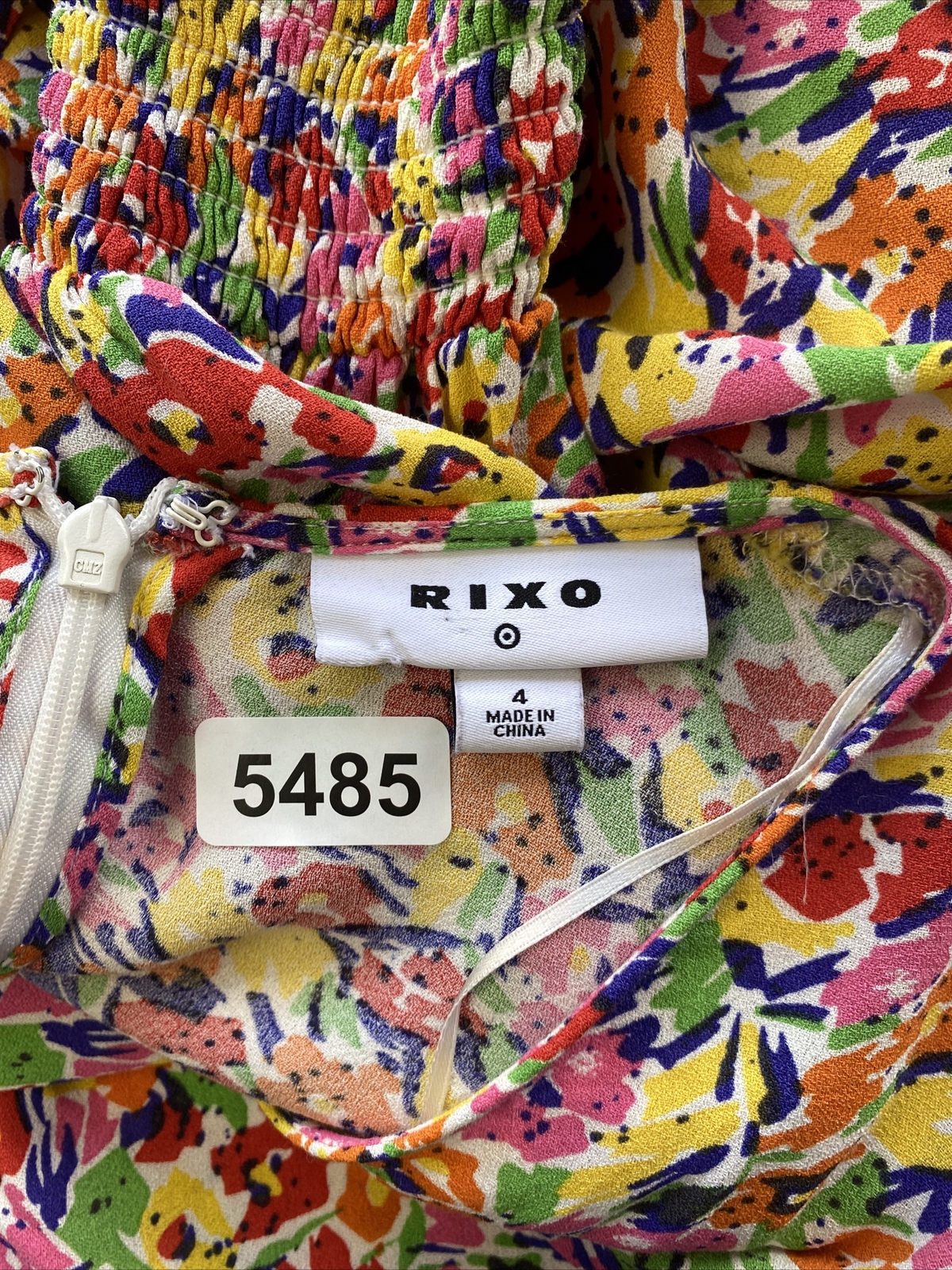 Rixo X Target Dress Women’s 4 Midi Multicolor Empire Floral Puff Sleeve career