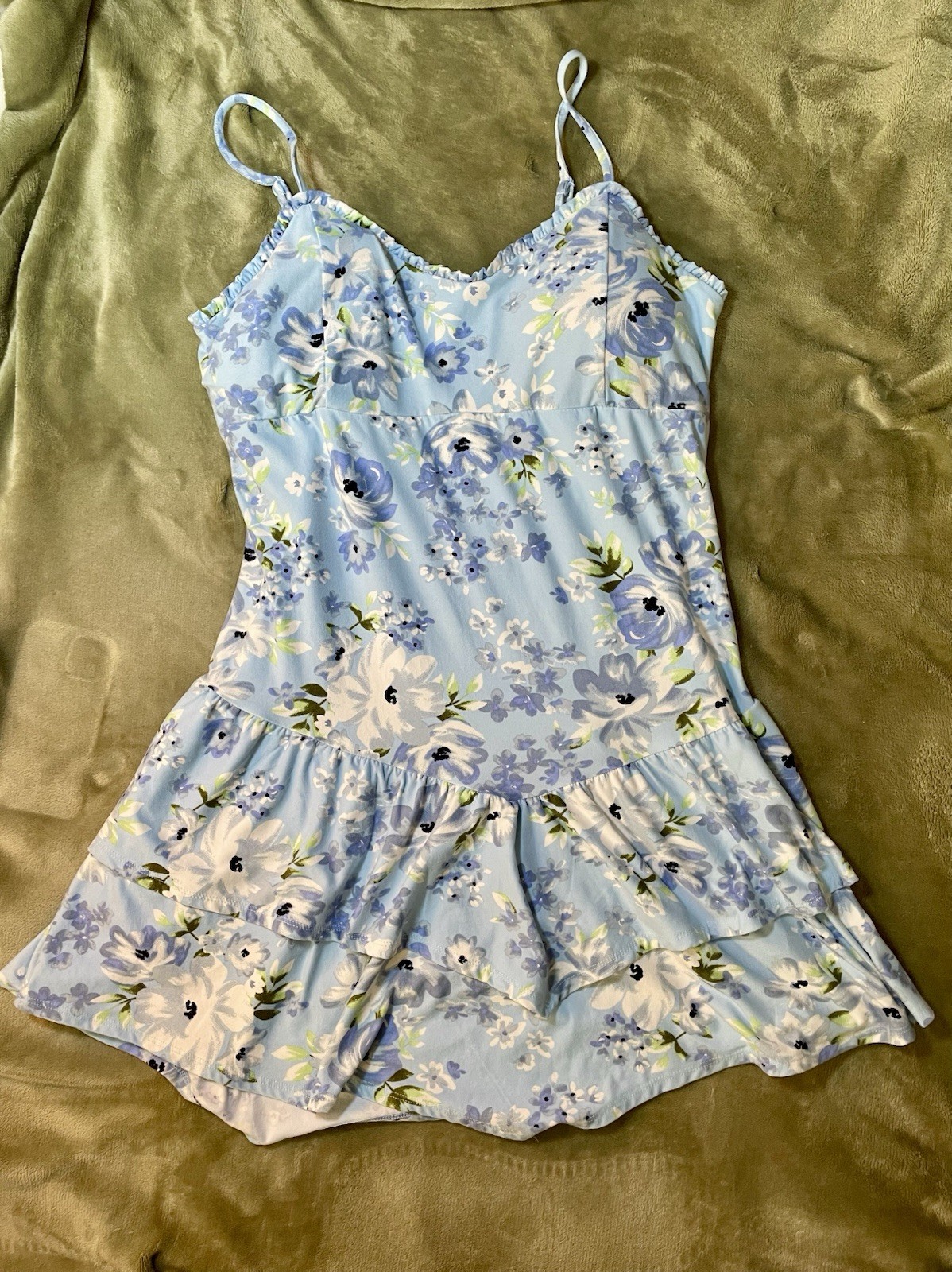 No Boundaries Spaghetti Strap Blue Sun Dress Size XXL 19 Adjustable Straps