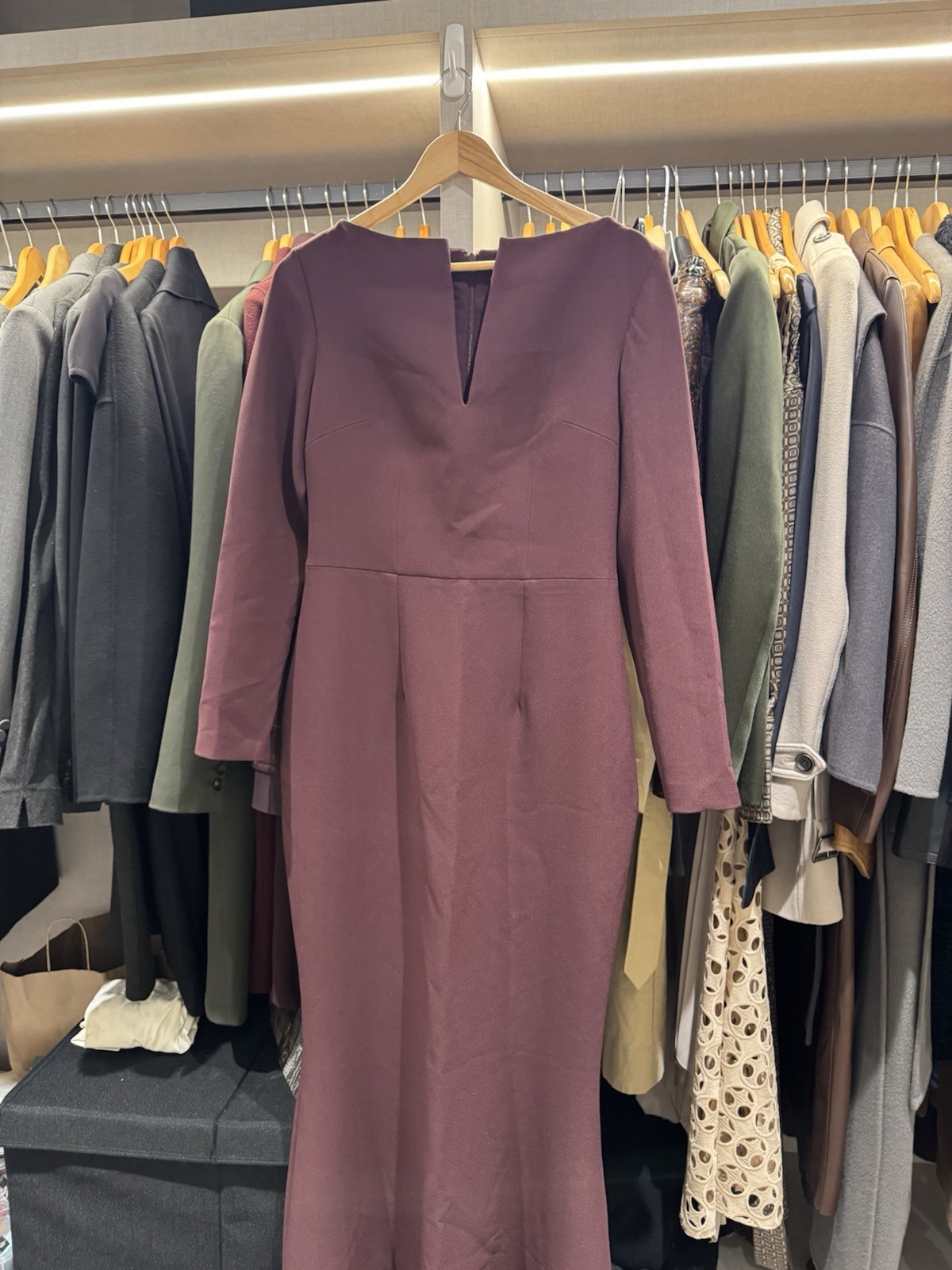Safiyaa Lennon Gown Burgundy Crepe FR42 UK14 NWT