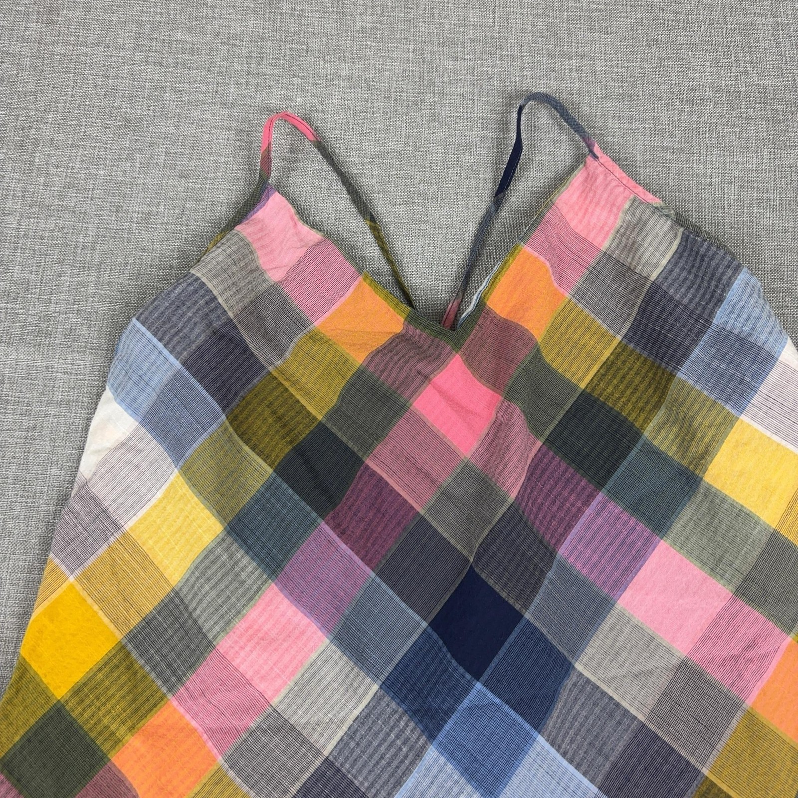 Patagonia Dress Womens 0 Multicolor Plaid Halter Asymmetrical Sundress Short