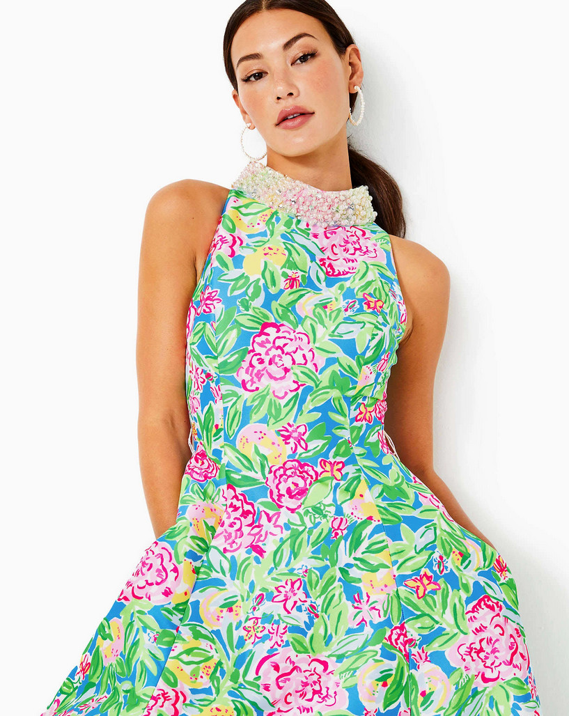 NWT LILLY PULITZER x BADGLEY MISCHKA SIZE 6 WILLA HALTER DRESS LIMITED-EDITION🦄