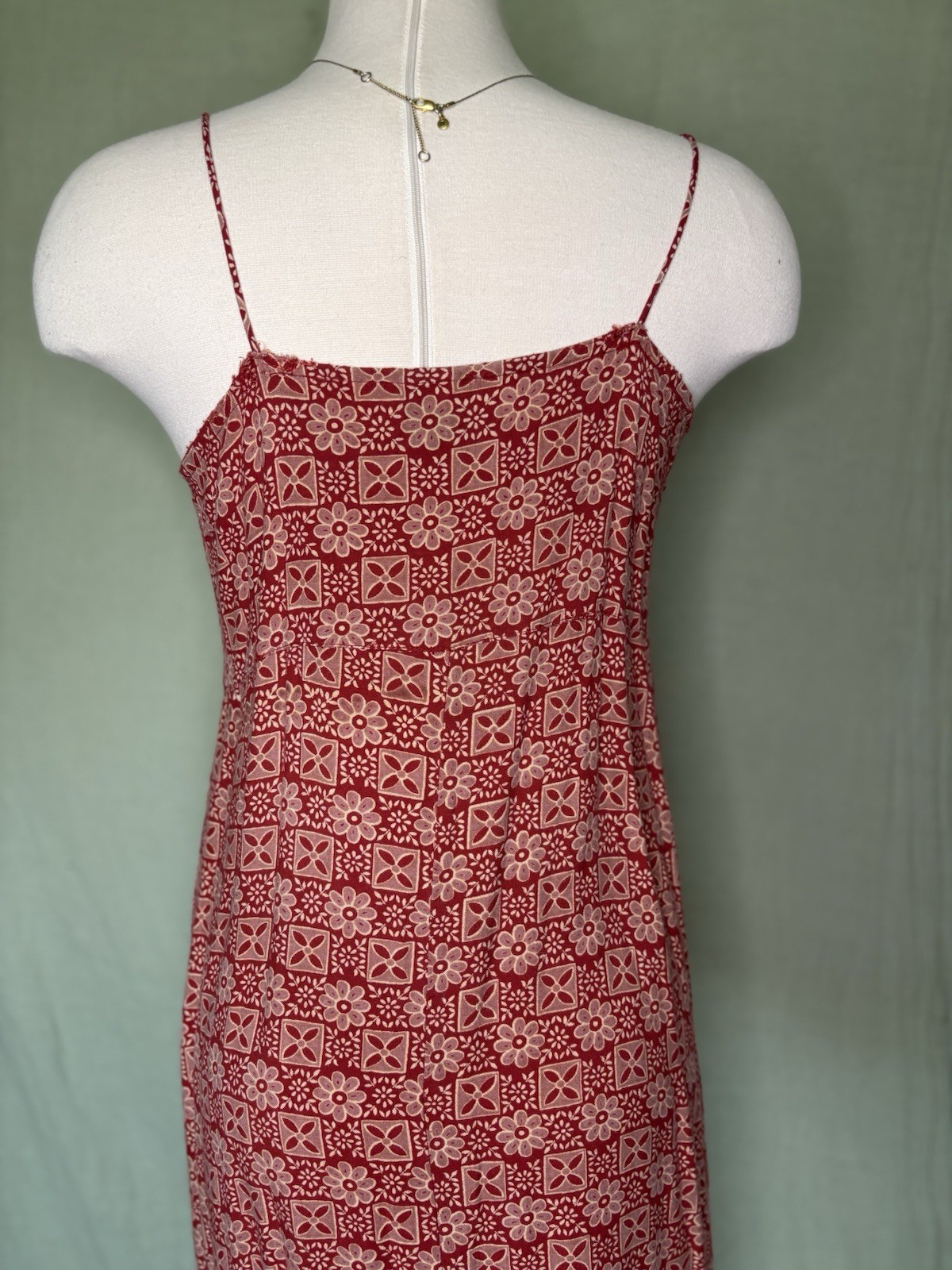 90s Red Patterned Dress #vintage