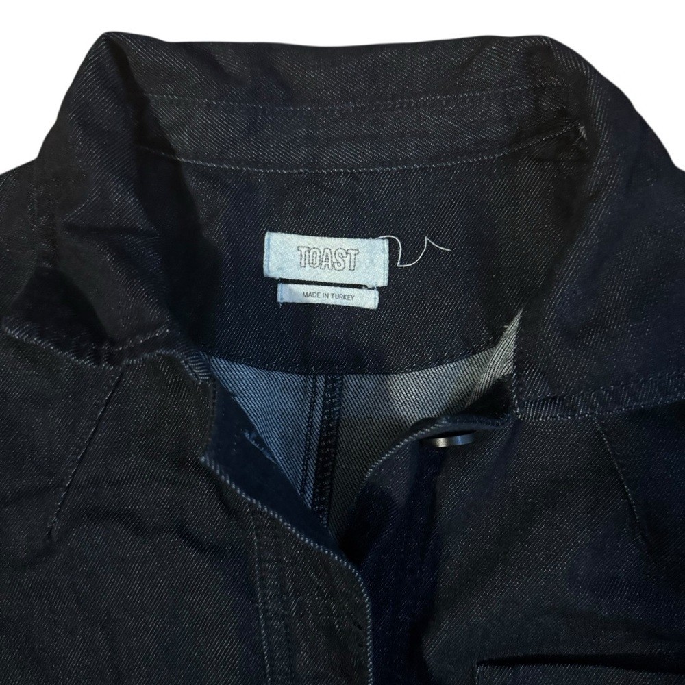TOAST Indigo Cotton Hemp Button Down Dress Size 12